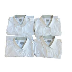 A Cut Above Uniforms Tapered Shirt Mens 19.5 White Pilot Long Sleeve Lot Of 4